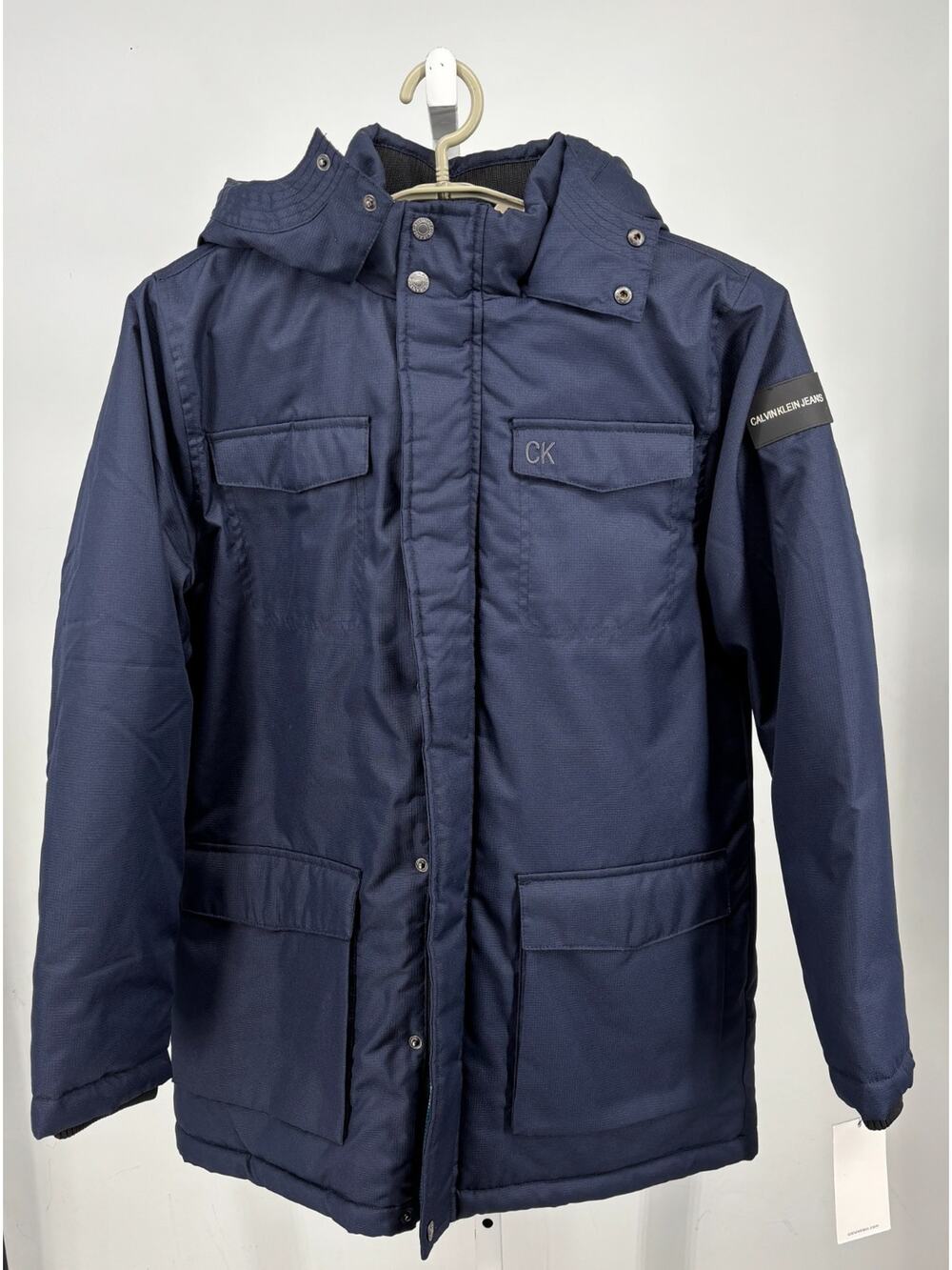 Calvin Klein Resonsance Military Jacket Down Alternative Coat Boys XL Navy Blue
